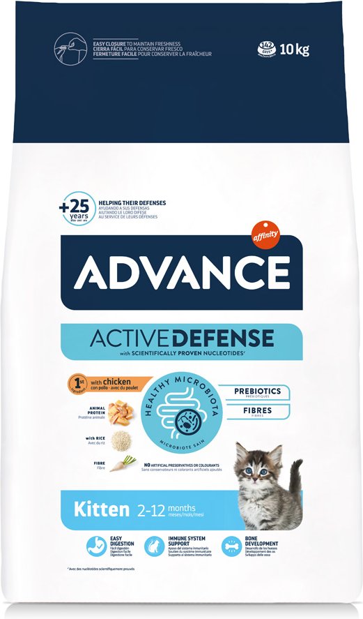 2 kg gratis! 10 kg Advance Trockenfutter - Kitten Huhn & Reis