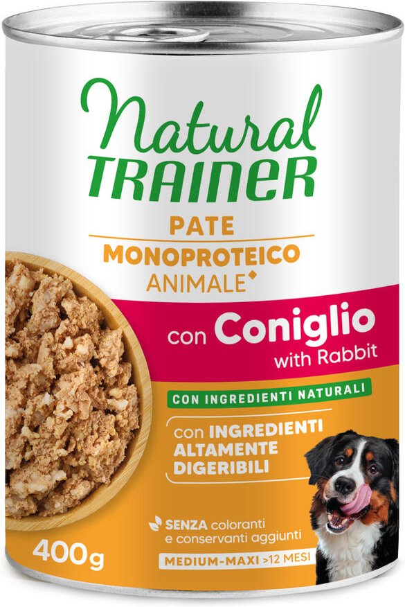 10 + 2 gratis! 12 x 415 g / 400 g Natural Trainer - Sensitive No Gluten Medium & Maxi Adult Kaninchen 12 x 400 g