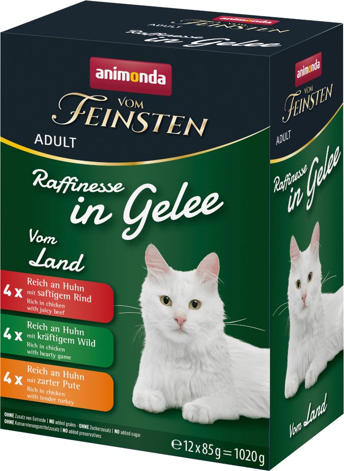 animonda vom Feinsten Adult Raffinesse in Gelee 12 x 85 g - Mixpaket Varietäten vom Land (3 Sorten)