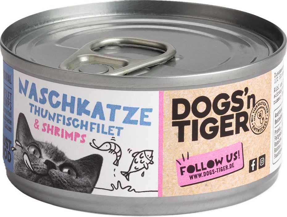 Thumbnail - Sparpaket Dogs'n Tiger Cat Filet 24 x 70 g - Thunfischfilet & Shrimps