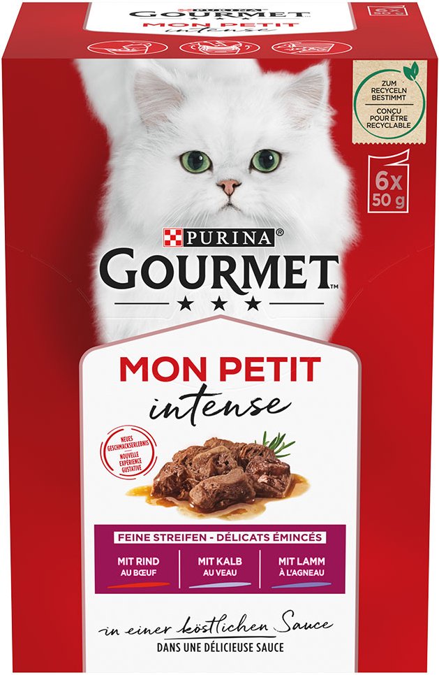 Mixpaket Gourmet Mon Petit 24 x 50 g - Rind, Kalb, Lamm