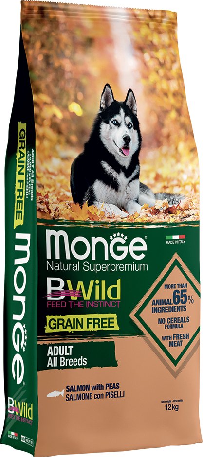 Monge Bwild Grain Free All Breeds Lachs & Erbsen - 12 kg