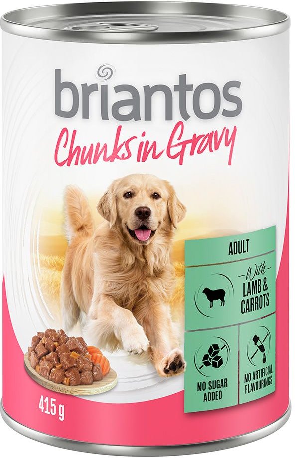 Sparpaket Briantos Chunks in Gravy 24 x 415 g - Lamm und Karotten