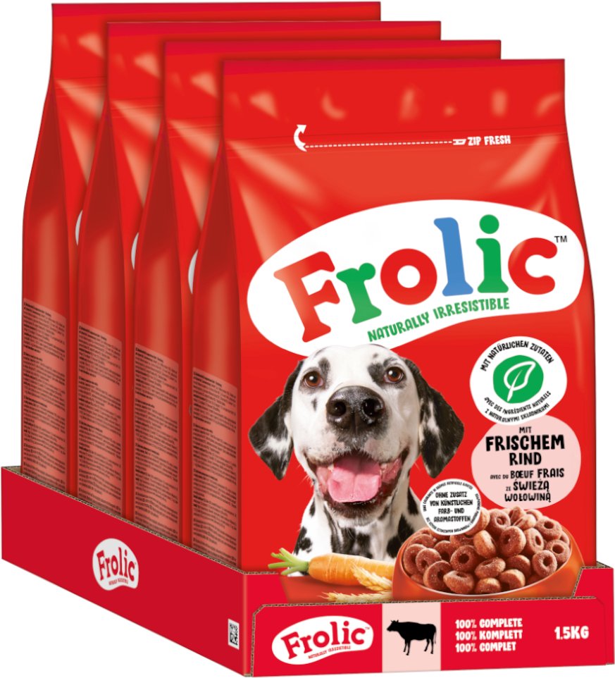 Frolic Rind, Karotten + Getreide - 6 kg (4 x 1,5 kg)