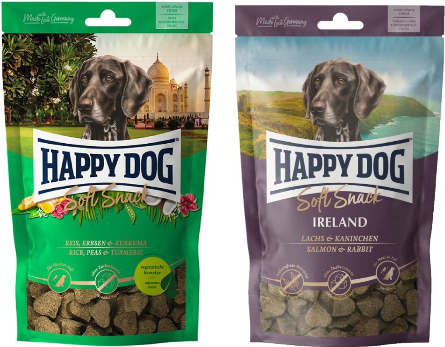 Kombi-Paket: Happy Dog Soft Snack - India 3 x 100 g + 3 x 100 g Ireland