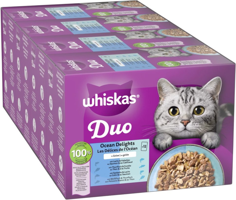 Multipack Whiskas Duo Portionsbeutel 48 x 85 g - Ocean Delights in Gelee