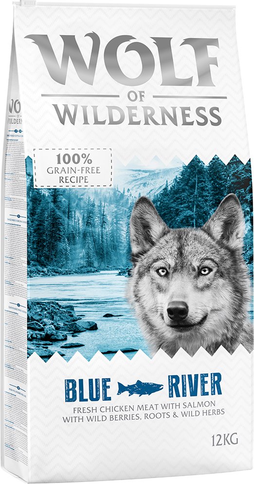 2 x 12 kg Wolf of Wilderness Trockenfutter - getreidefrei - Blue River - Lachs