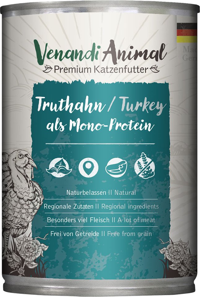Sparpaket Venandi Animal Monoprotein 24 x 400 g - Truthahn