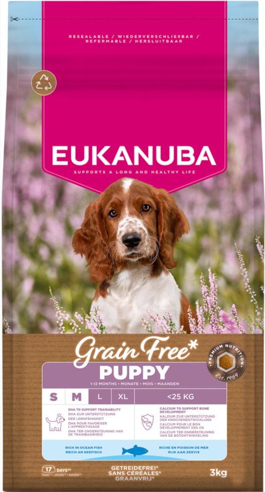 Eukanuba Grain Free Puppy Small & Medium Breed Seefisch - 3 kg