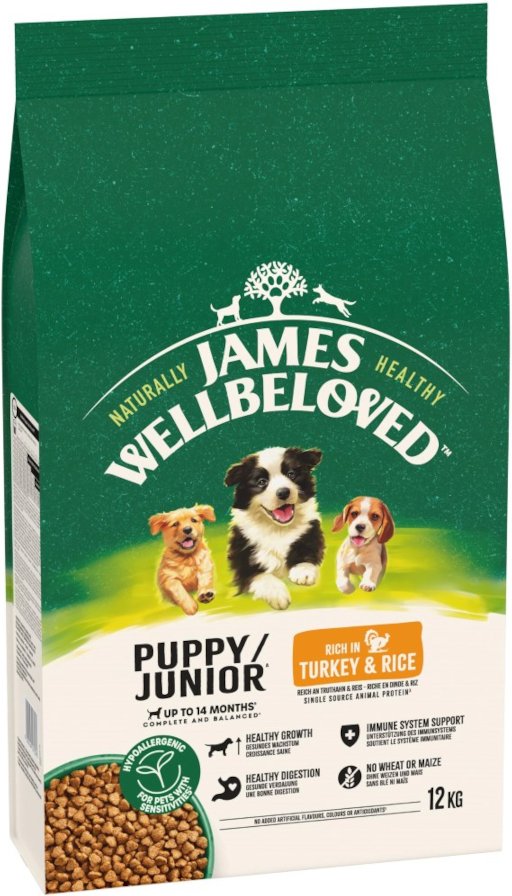 James Wellbeloved Junior Dog Hypoallergenic Truthahn & Reis - 12 kg
