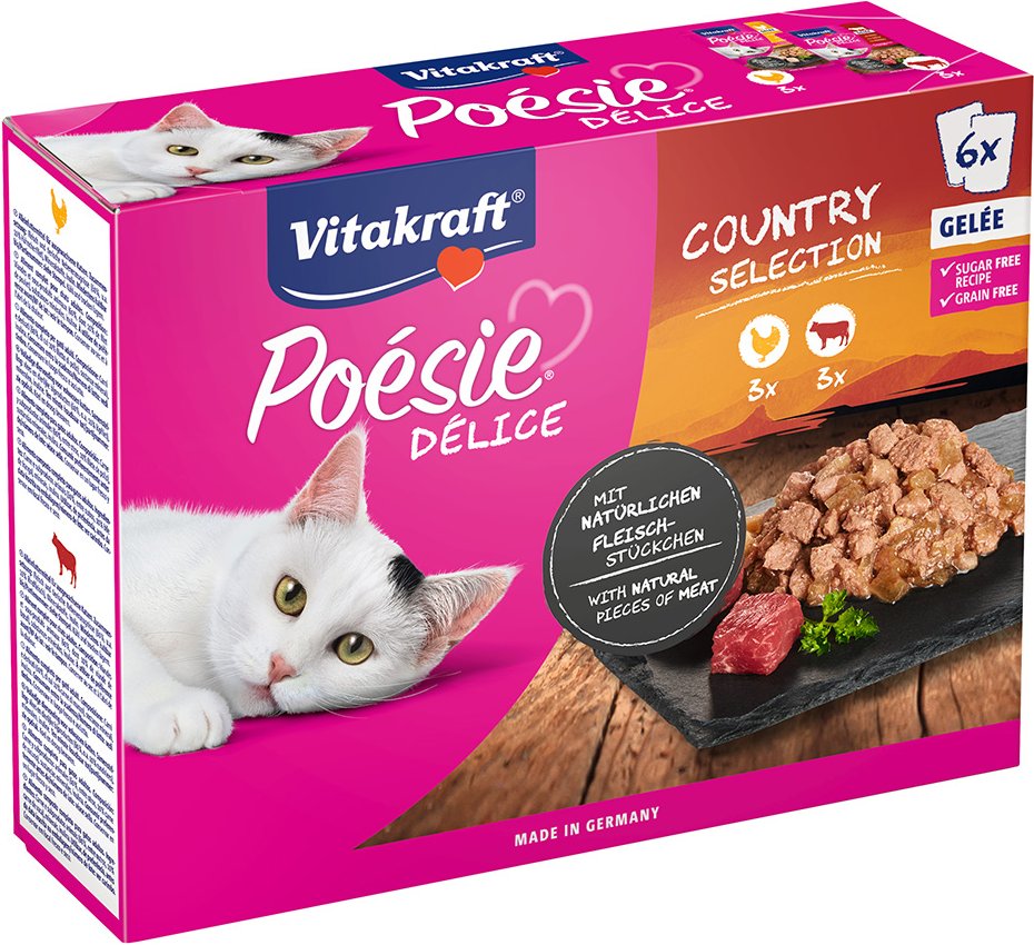 Vitakraft Poésie DéliSauce Mixpaket Pouch 6 x 85 g - Country Selection