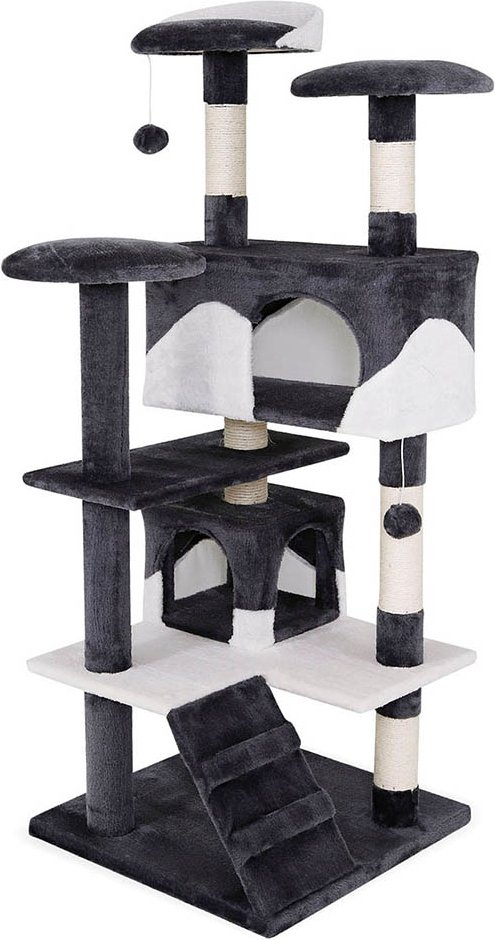 Lionto Kratzbaum, 130 cm - grau/weiß