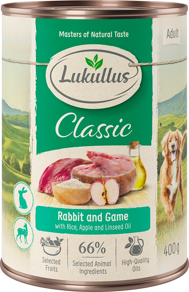 Sparpaket Lukullus Naturkost 24 x 400 g - Adult Kaninchen & Wild