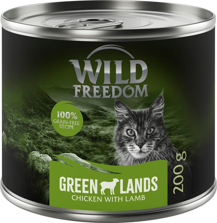 Wild Freedom Adult 6 x 200 g - getreidefreie Rezeptur - Green Lands: Lamm & Huhn