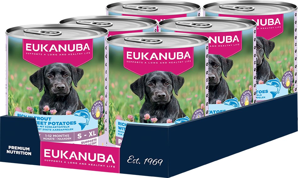 Eukanuba Puppy Reich an Forelle mit Süßkartoffeln - 6 x 400 g