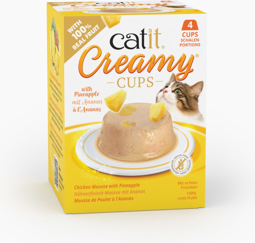 Catit Creamy Cups 4 x 25 g - Huhn mit Ananas