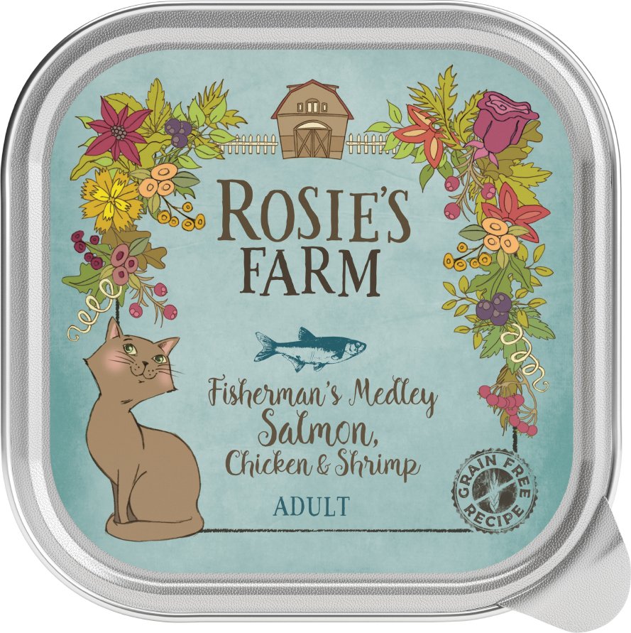 Rosie's Farm Adult 16 x 100 g - Lachs & Huhn mit Garnelen