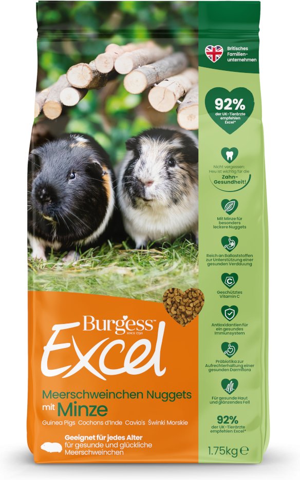Burgess Excel Adult Meerschweinchen-Nuggets mit Minze - 1,75 kg