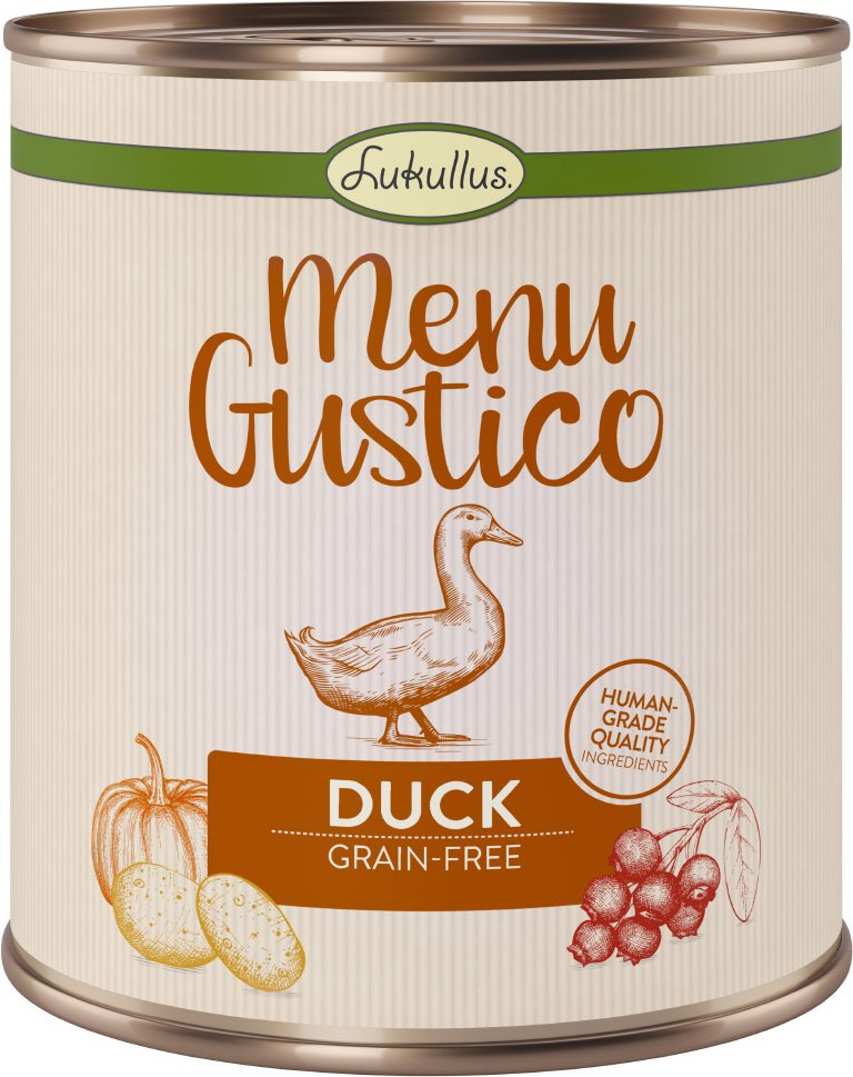 Sparpaket Lukullus Menu Gustico 24 x 800 g - Ente mit Karotten, Preiselbeeren und Rosmarin