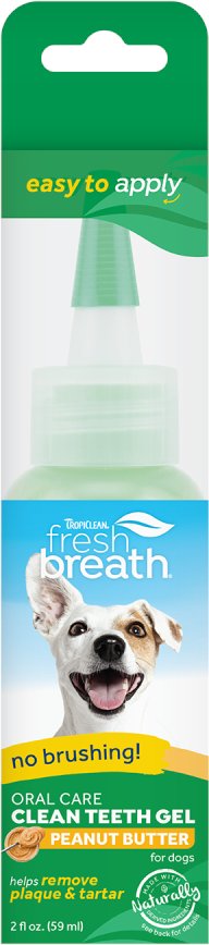TropiClean Fresh Breath Erdnussbutter Zahnpflege-Gel für Hunde - 59 ml