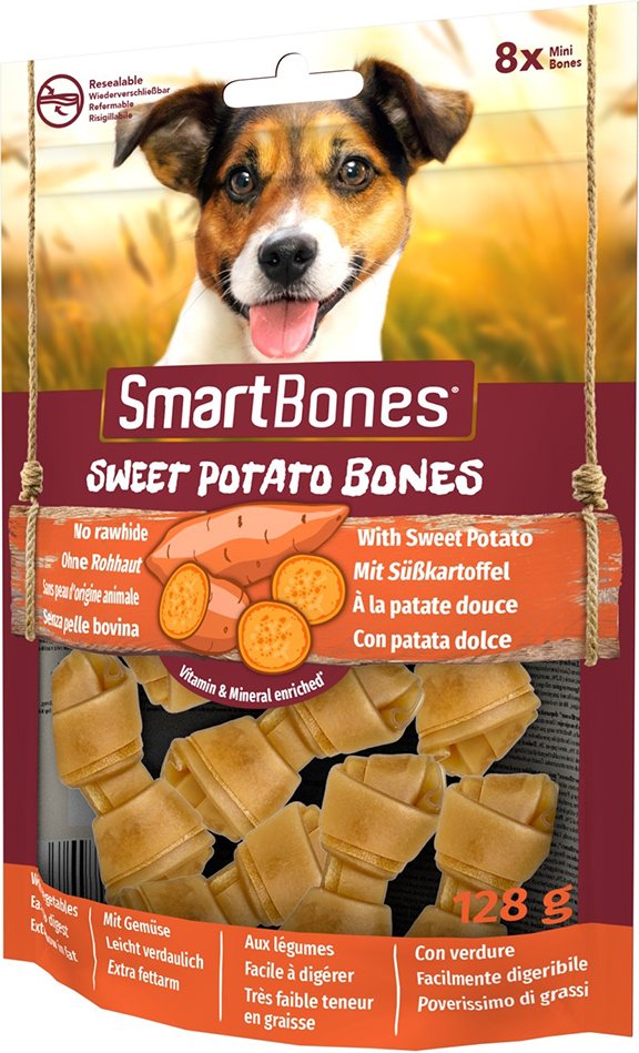 SmartBones Hundeknochen Süßkartoffel für kleine Hunde - Sparpaket: 3 x 8 Stück