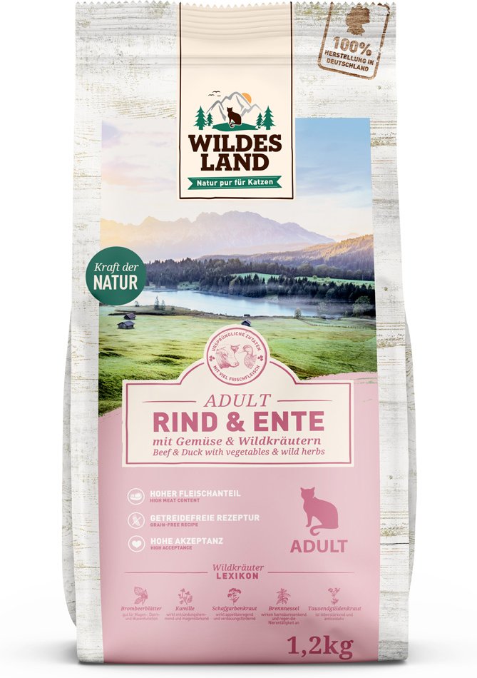 Wildes Land Cat Rind, Ente & Gartengemüse - 1,2 kg