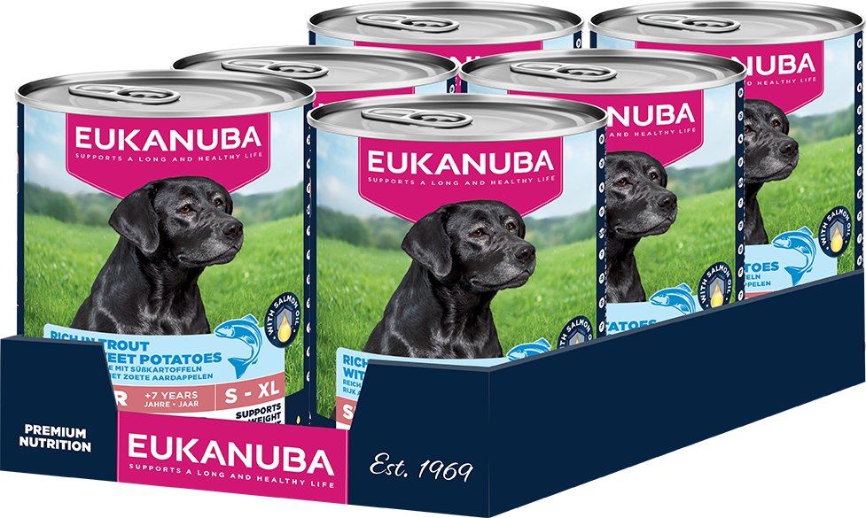 Eukanuba Senior Reich an Forelle mit Süßkartoffeln - Sparpaket: 24 x 400 g