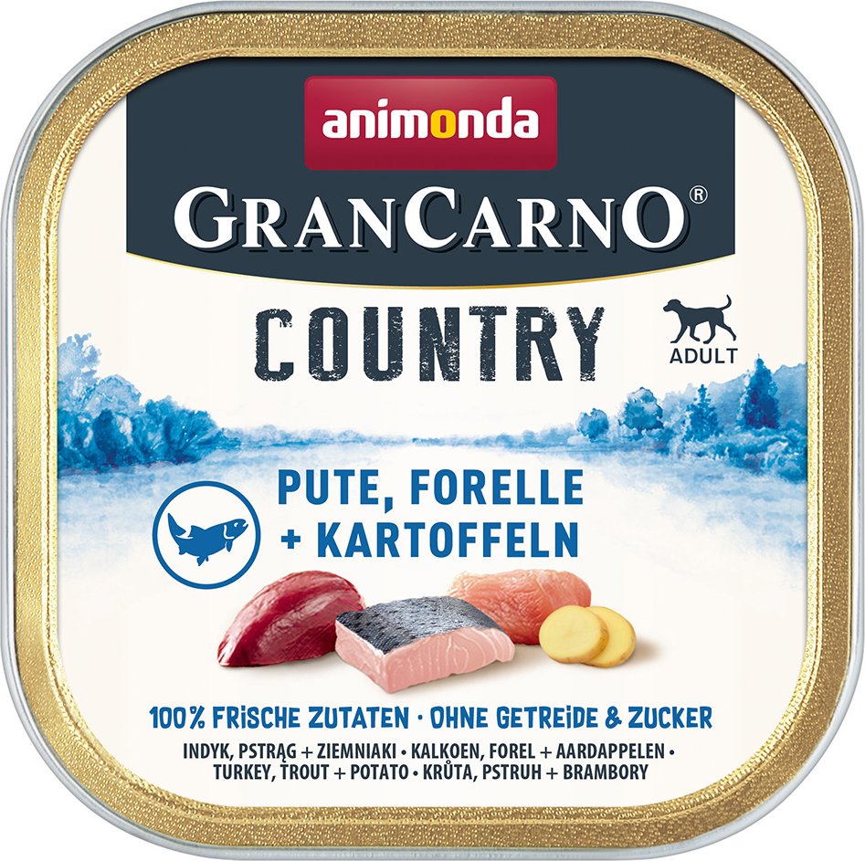 Sparpaket animonda GranCarno Adult Country 44 x 150 g - Pute, Forelle & Kartoffel