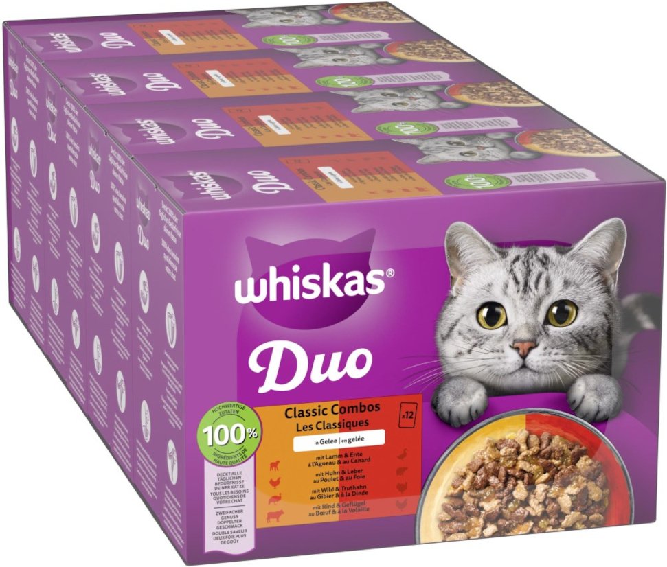 Multipack Whiskas Duo Portionsbeutel 48 x 85 g - Classic Combos in Gelee