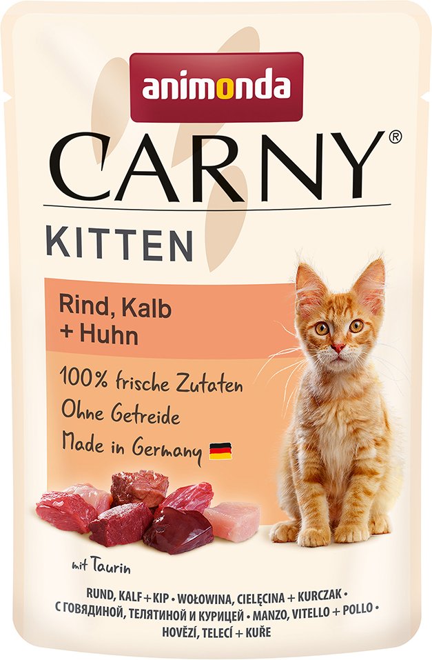 Thumbnail - Sparpaket animonda Carny Kitten Pouch 24 x 85 g - Rind, Kalb + Huhn