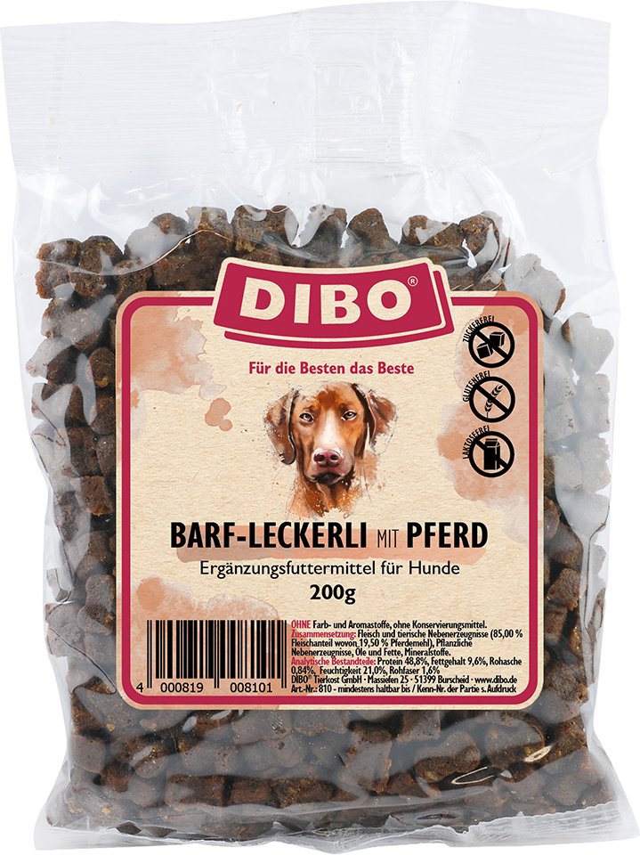 DIBO BARF-Leckerli mit Pferd - Sparpaket: 2 x 200 g