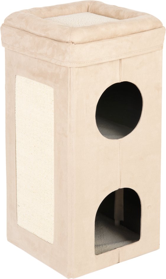 Faltbarer Katzenturm Soft’n Scratchy - beige / weiß