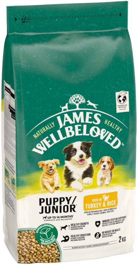 James Wellbeloved Junior Dog Hypoallergenic Truthahn & Reis - 2 kg