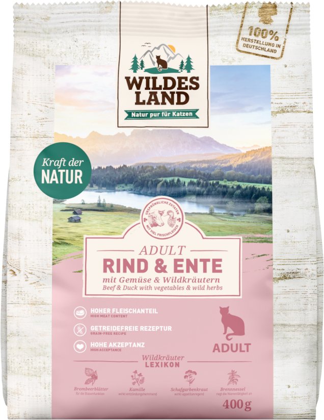 Wildes Land Cat Rind, Ente & Gartengemüse - 400 g