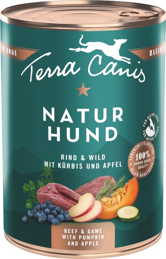 Terra Canis Naturhund 6 x 400 g - Rind & Wild mit Kürbis & Apfel
