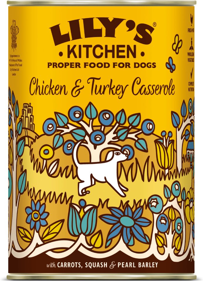 Lily's Kitchen Dinner für Hunde 6 x 400 g - Huhn & Truthahn mit Karotten, Kürbis & Perlgraupen