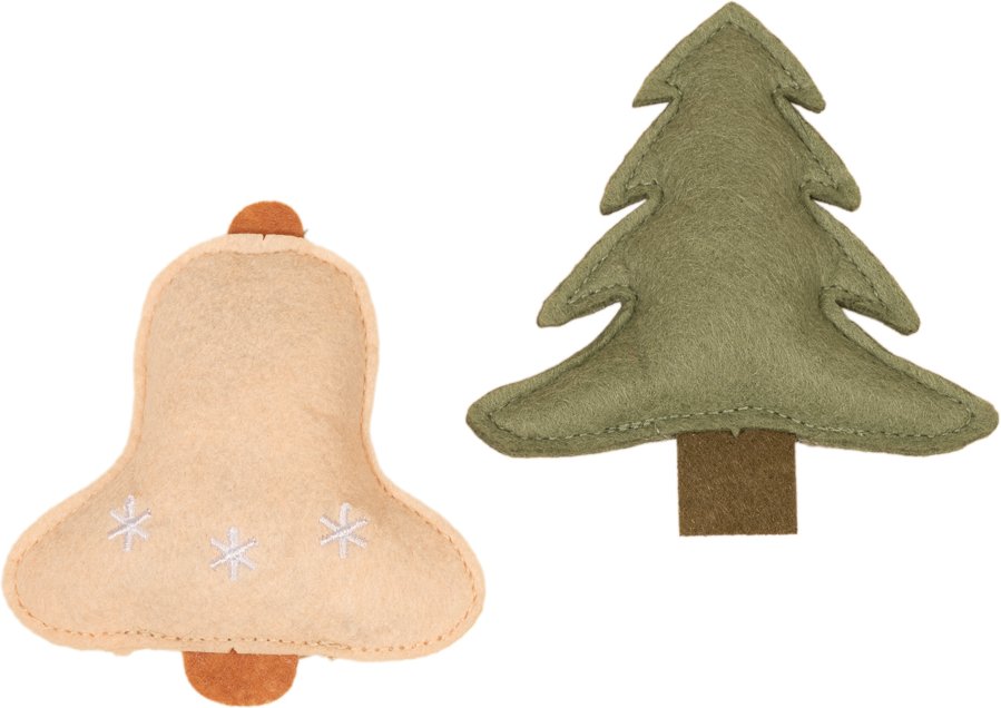 TIAKI Katzenspielzeugset Weihnachtsbaum & Glöckchen - 2er Set