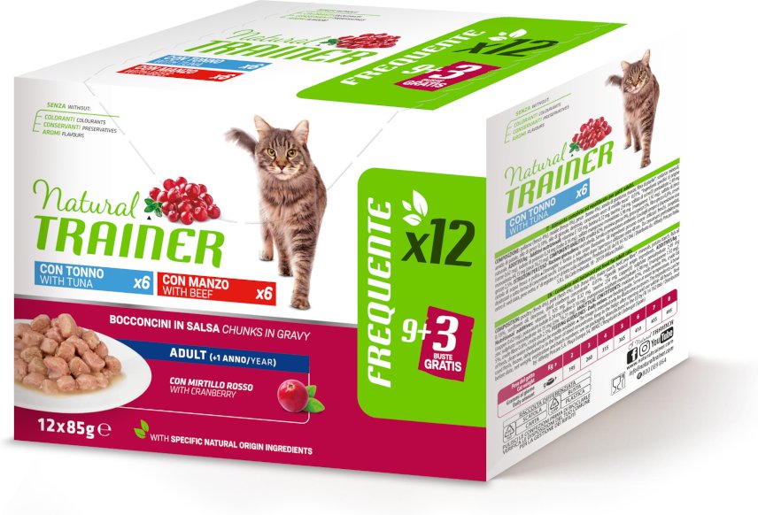 Natural Trainer Adult - 12 x 85 g Mixpaket: Thunfisch & Rind