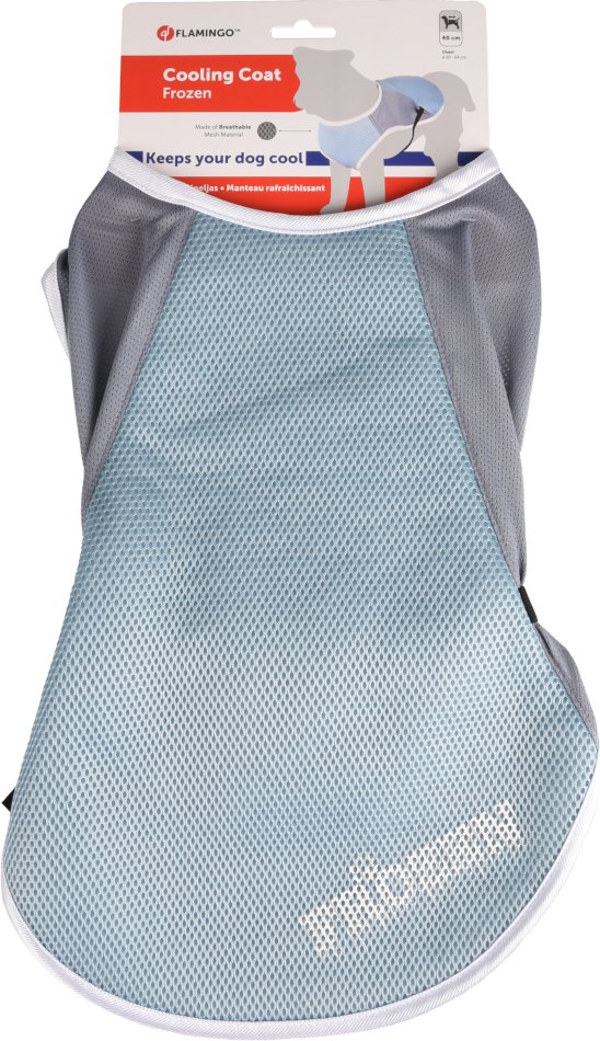 Flamingo Hundemantel Frozen, blau / grau - Größe L: ca. 40 cm Rückenlänge