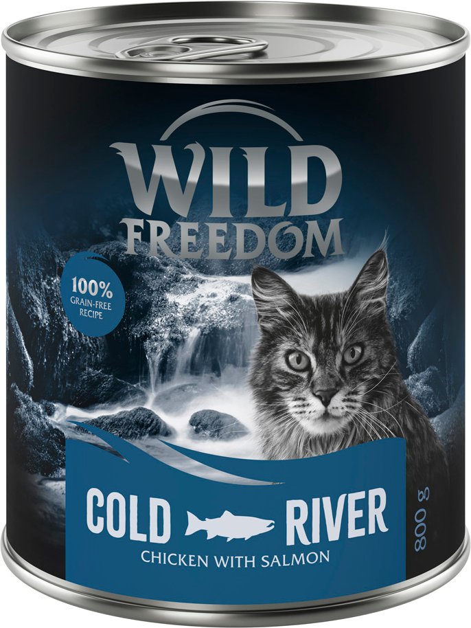 Wild Freedom Adult 6 x 800 g - getreidefreie Rezeptur - Cold River - Seelachs & Huhn