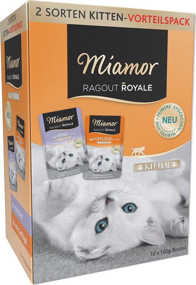 Probierpack Miamor Ragout Royale Jelly Kitten 12 x 100 g - Geflügel + Rind