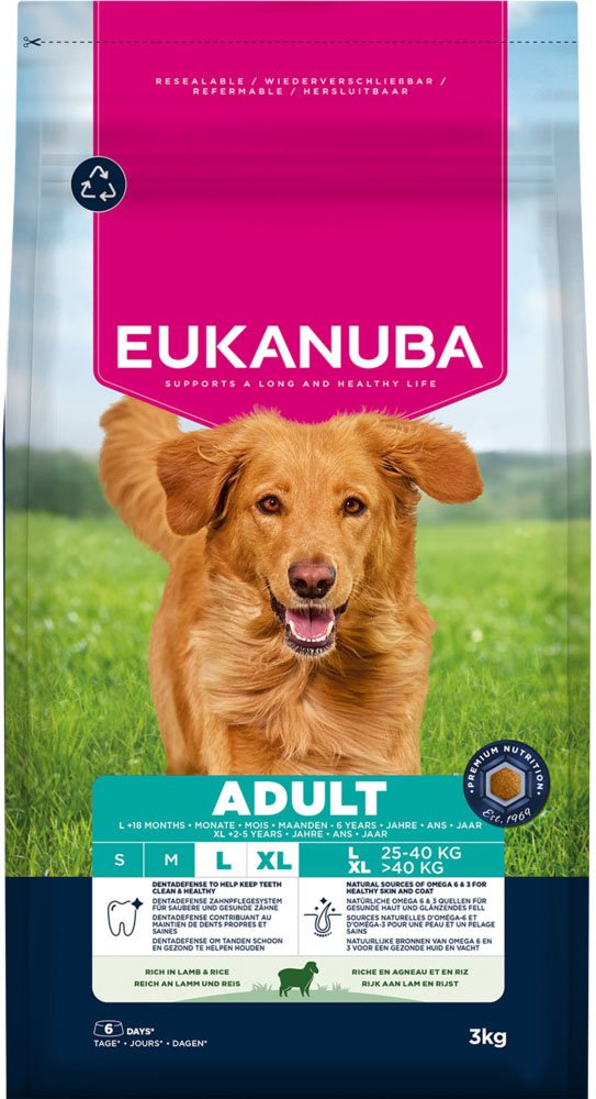 Eukanuba Premium Nutrition Adult Large & Giant Breed Lamm & Reis - Sparpaket: 2 x 3 kg