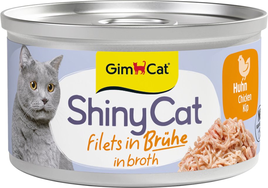 Sparpaket GimCat ShinyCat Filet in Brühe 12 x 70 g - Huhn