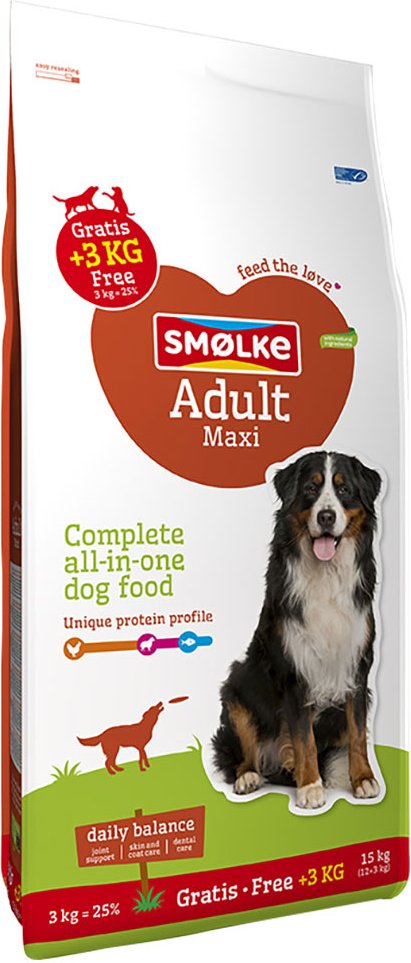 3 kg gratis! 15 kg Smølke Adult - Maxi