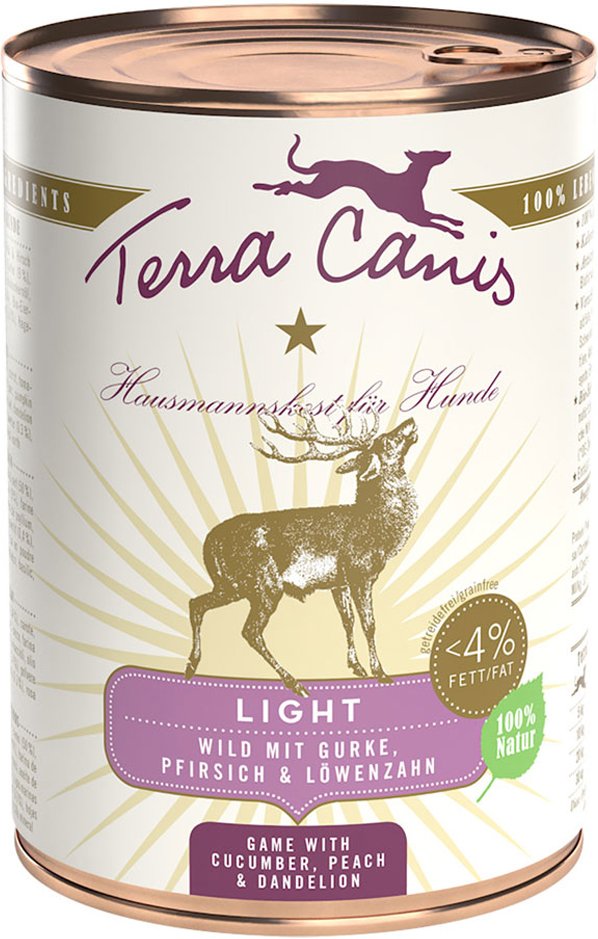 Terra Canis Light 6 x 400 g - Wild mit Gurke, Pfirsich und Löwenzahn