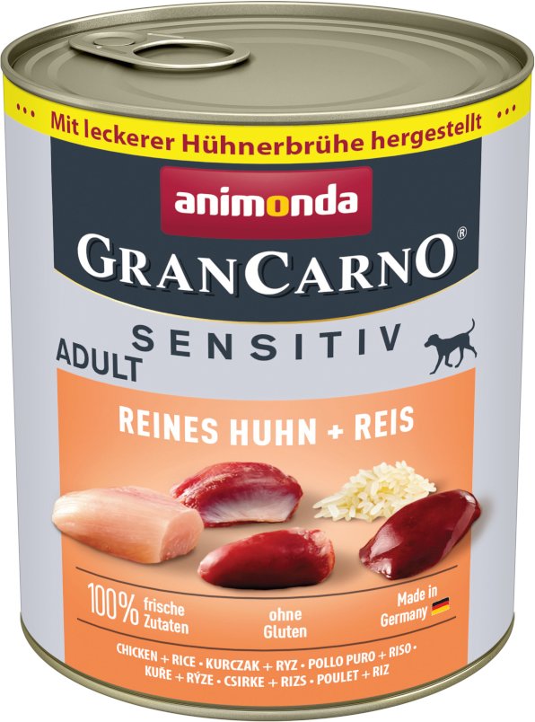 animonda GranCarno Adult Sensitive 6 x 800 g - Reines Huhn & Reis