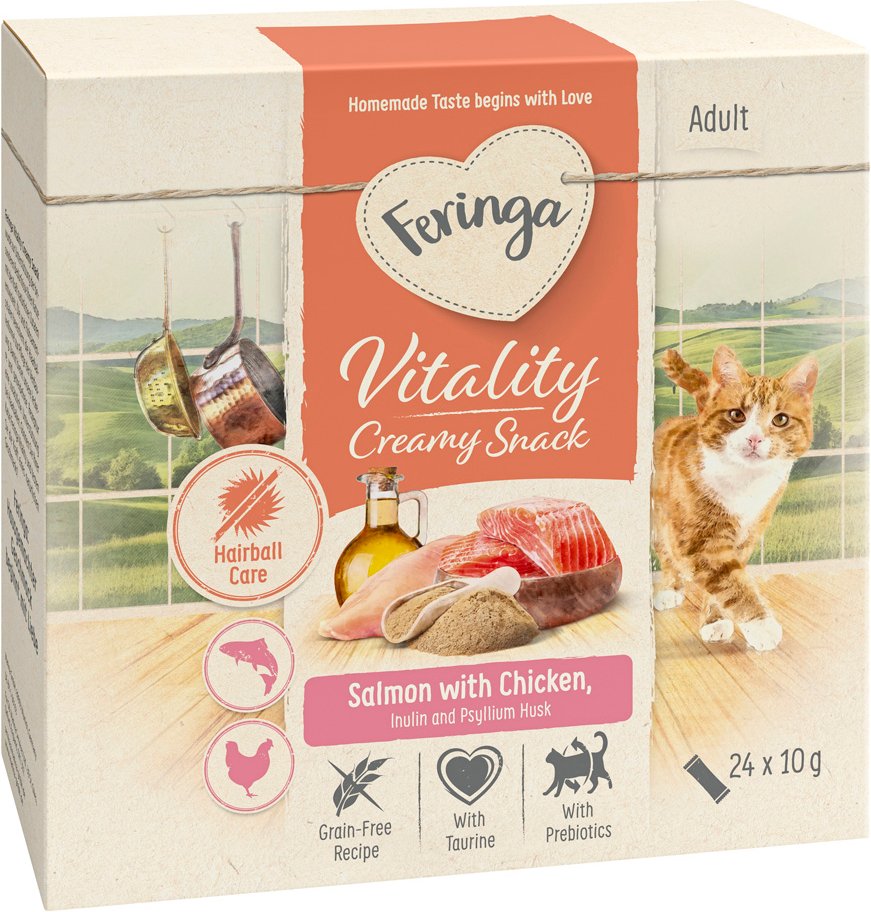 Sparpaket Feringa Vitality Creamy Snacks - Lachs mit Huhn (48 x 10 g)