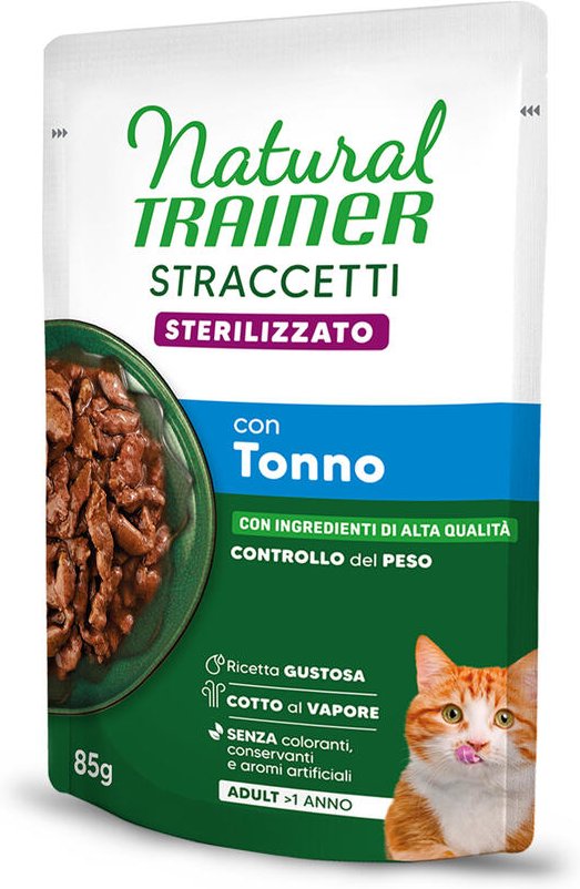 Natural Trainer Straccetti Adult Sterilised Streifen in Soße 48 x 85 g - Thunfisch