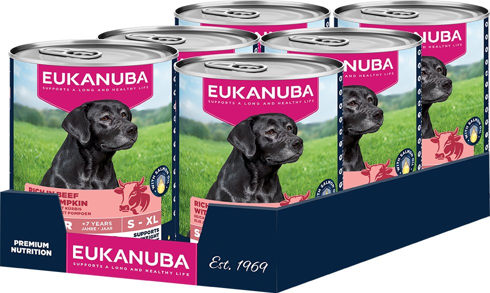 Eukanuba Senior Reich an Rind mit Kürbis - Sparpaket: 12 x 400 g