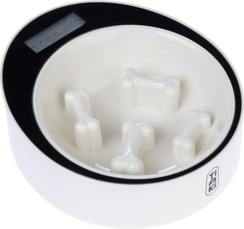 TIAKI Smarter Anti-Schling-Napf mit Waage - bis 2 kg, L 22 x B 24,5 x H 8 cm